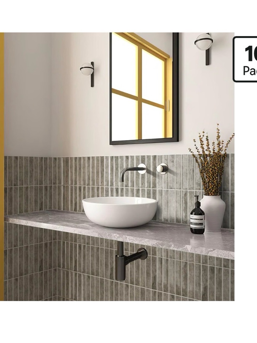 10 pack of peel and stick of vinyl backsplash tiles
